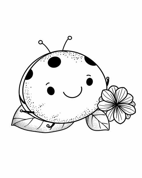 coloring page of a ladybug plushy