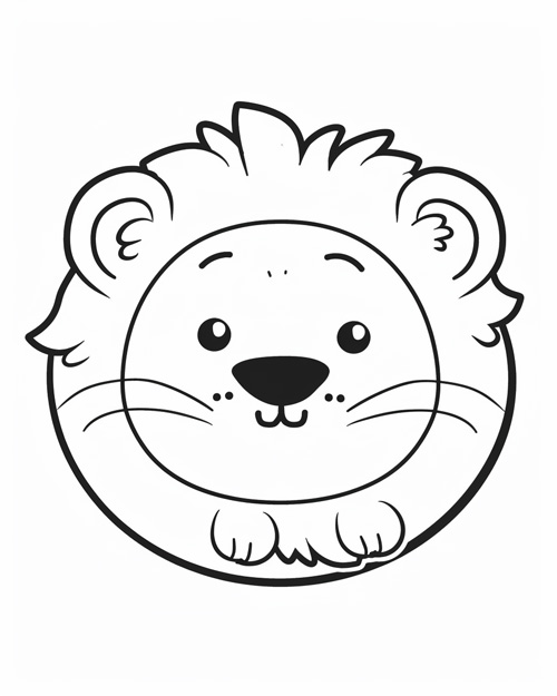 coloring page of a lion plushy