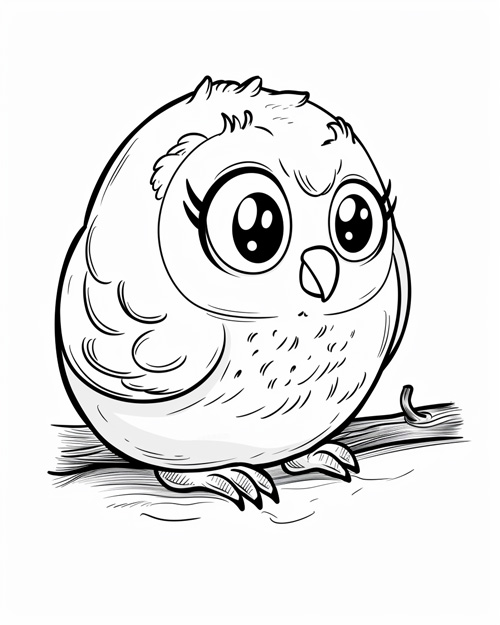 coloring page of a owl plushy