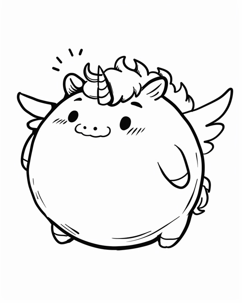 coloring page of a pegasus plushy