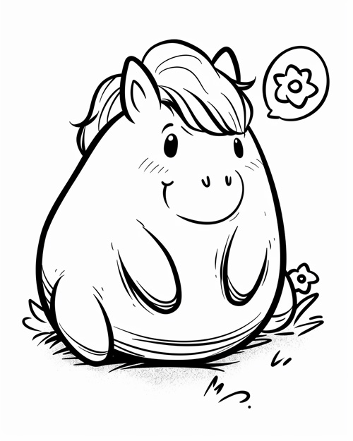 coloring page of a Pony plushy