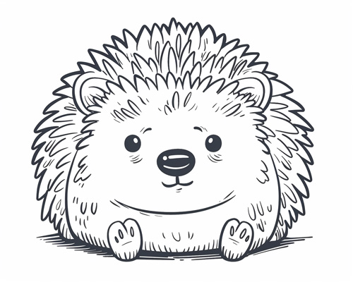 coloring page of a porcupine plushy