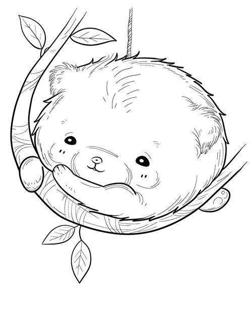 coloring page of a red panda plushy
