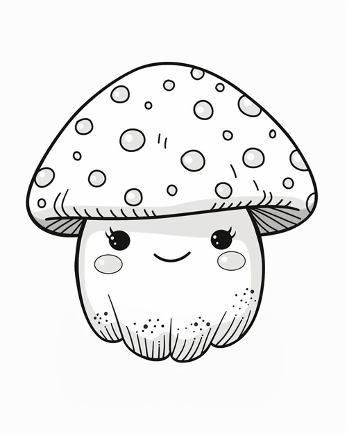 coloring page of a Mochi Toadstool Pillow