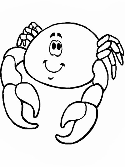 happy crustacean coloring page