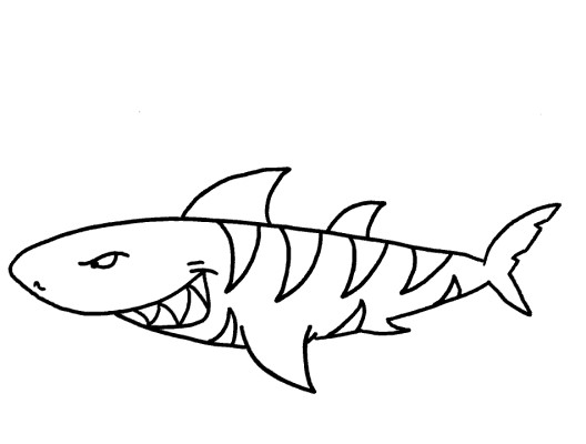 cartoon tiger shark coloring page