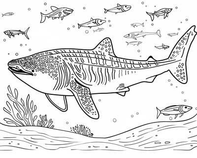 coloring page of a whale shark