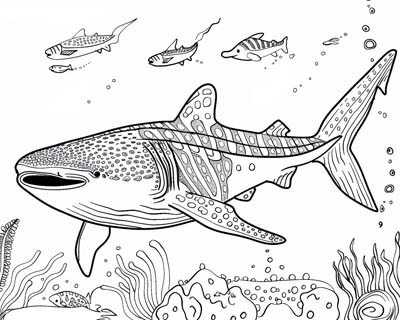 coloring page of a whale shark