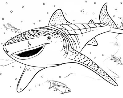 coloring page of a whale shark