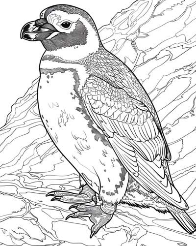 magellanic penguin coloring page