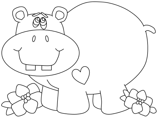 hippo coloring book pages