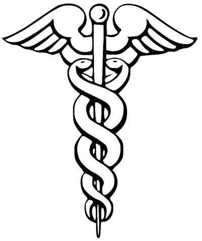 Asclepius symbol or caudecus coloring page