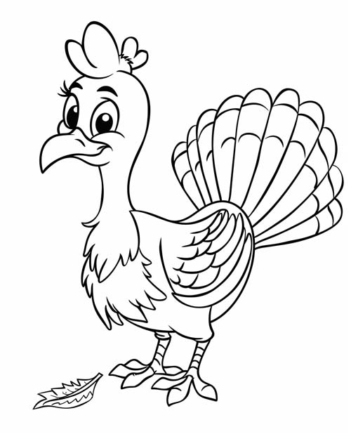 cartoon turkey coloring page