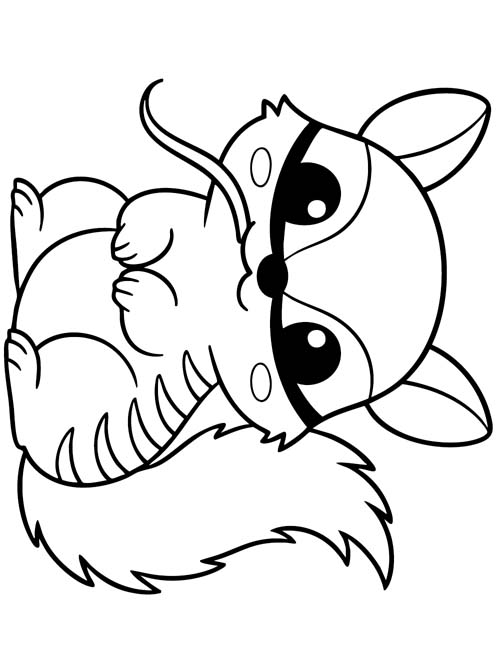 chibi coloring page of a Numbat