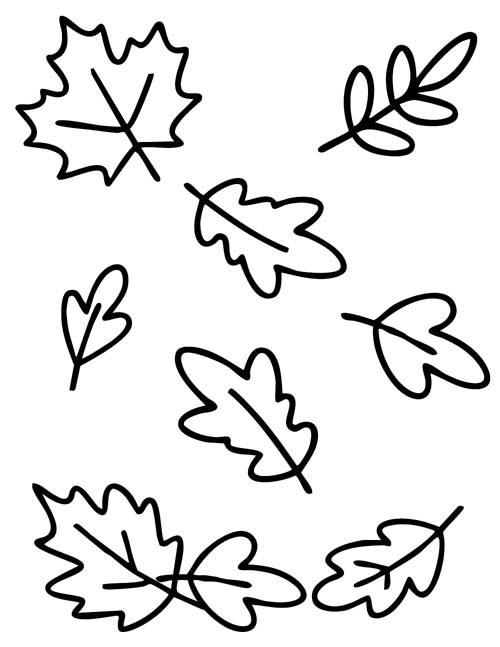 coloring page of fall leaves falling