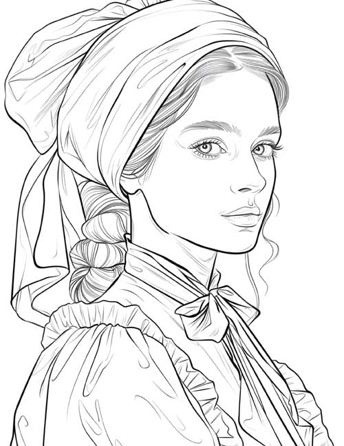 coloring page of Rebekah from the Old Testament