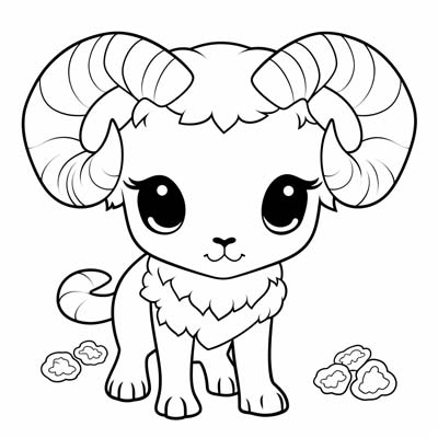friendly bighorn sheep coloring page