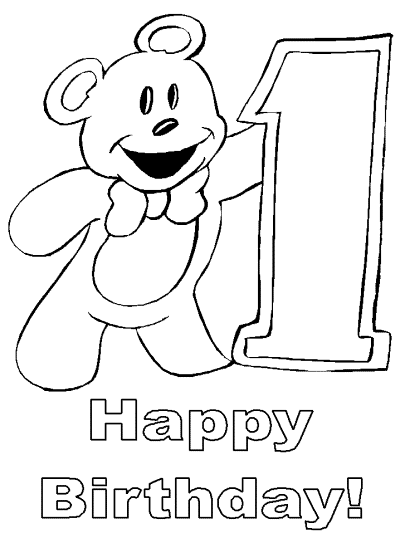 teddy bear birthday coloring book pages