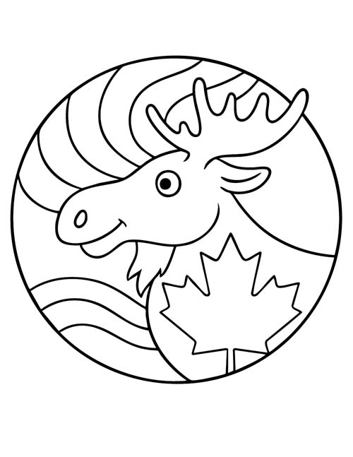 artistic moose coloring page