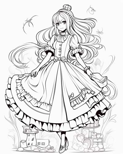 Alice in Wonderland coloring pages