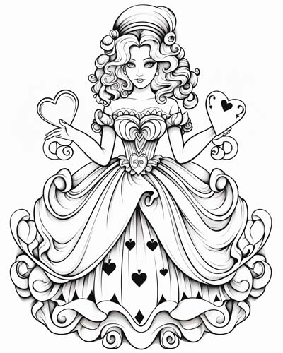 Queen of Hearts coloring page