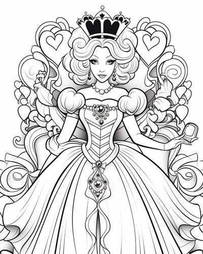 Queen of Hearts coloring page