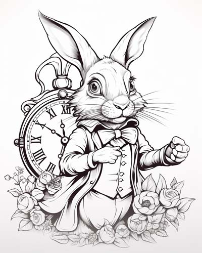 White Rabbit coloring page