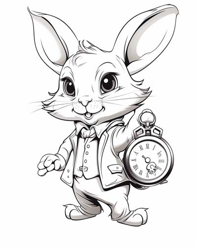 White Rabbit coloring page