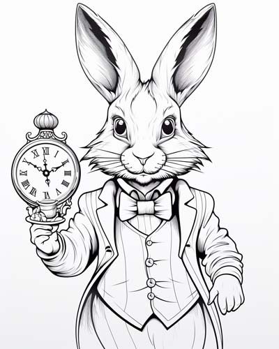 White Rabbit coloring page