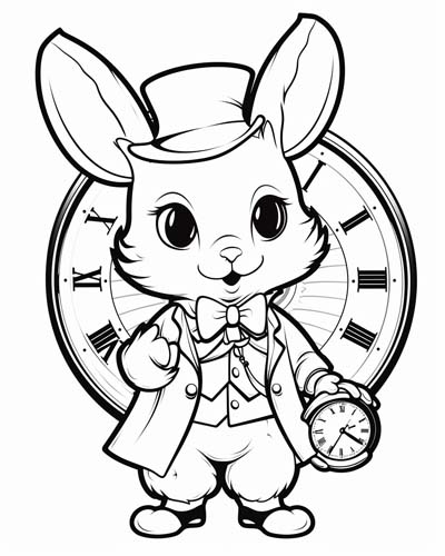 White Rabbit coloring page