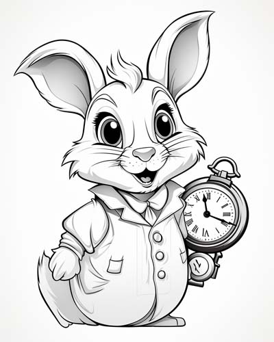 White Rabbit coloring page
