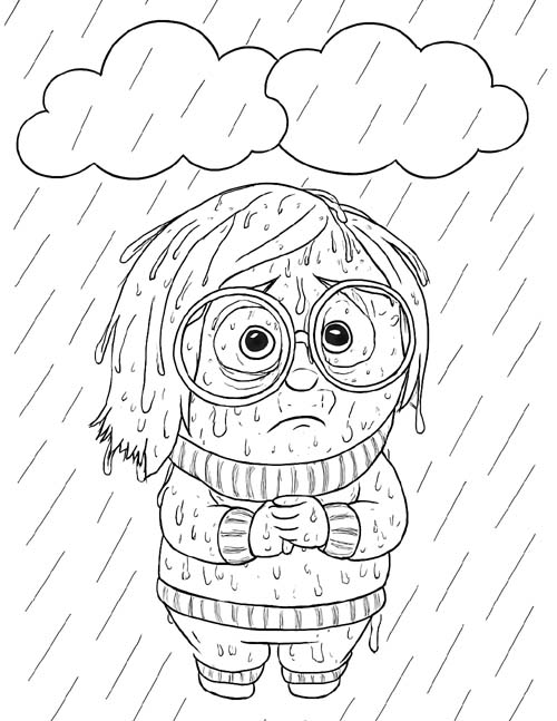 inside out coloring page of sad