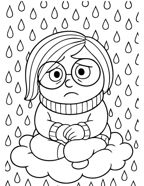 inside out coloring page of sad