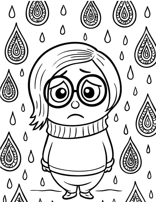 inside out coloring page of sad