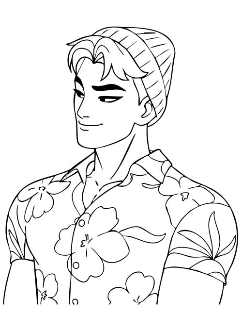 k-pop demon hunters coloring page of Abs