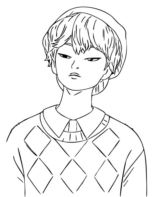k-pop demon hunters coloring page of Baby