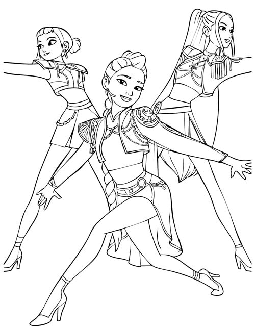 coloring page of HUNTR/X