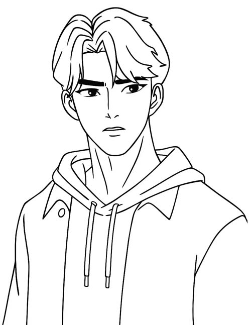 k-pop demon hunters coloring page of Jinu