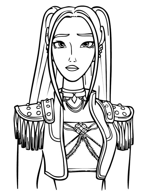 k-pop demon hunters coloring page of Mira