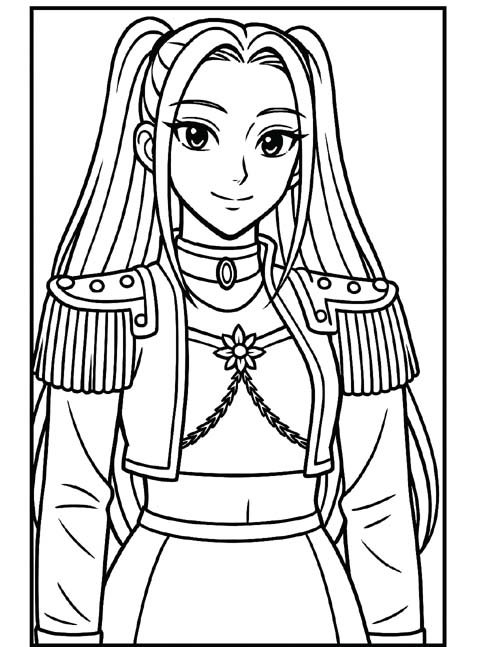 k-pop demon hunters coloring page of Mira
