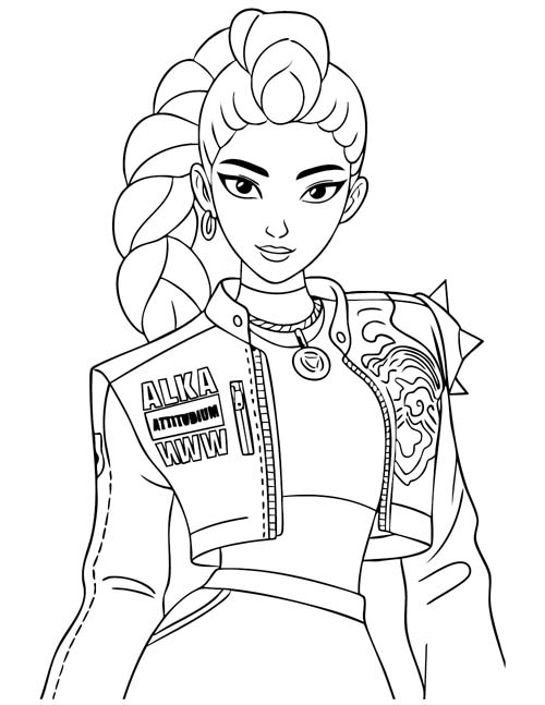k-pop demon hunters coloring page of Rumi