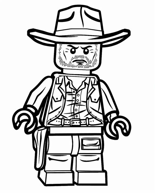 coloring page of a lego archeologist