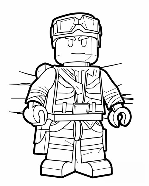 coloring page of a lego aviator