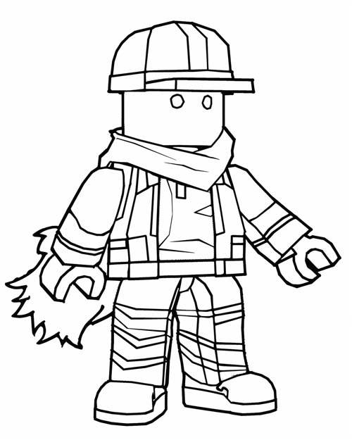coloring page of a lego construction guy