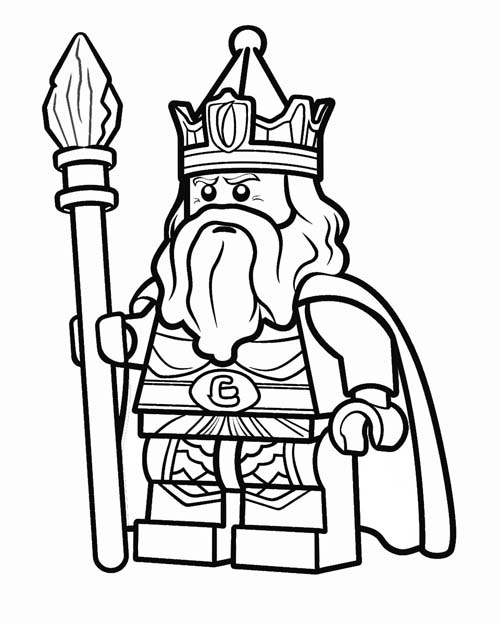 coloring page of a lego king