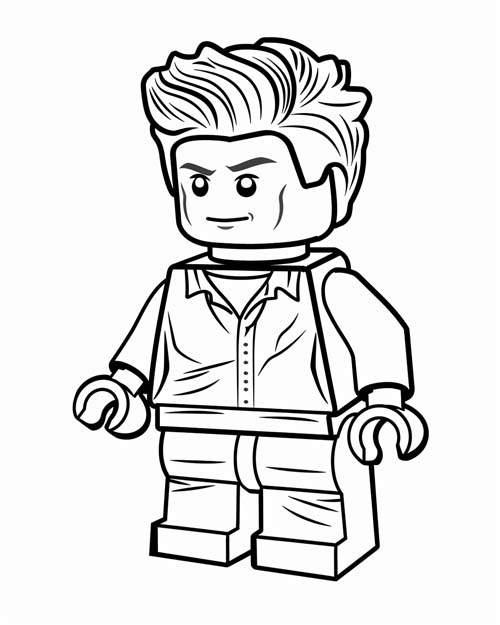 coloring page of a lego man
