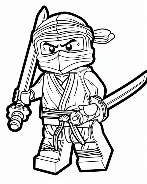 coloring page of a lego ninjago