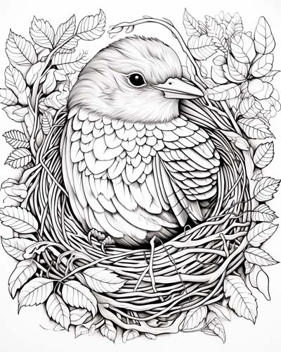 Neverbird coloring page