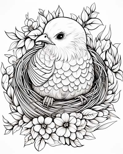 Neverbird coloring page