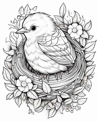 Neverbird coloring page